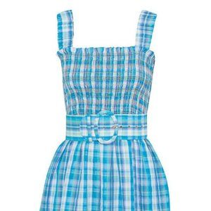 Never Worn! Nicholas Belted Plaid Midi Dress